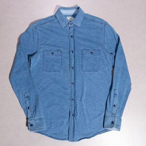 Faherty Indigo Dyed Blue Long Sleeve Button Shirt Men's XS Outdoor Huckberry